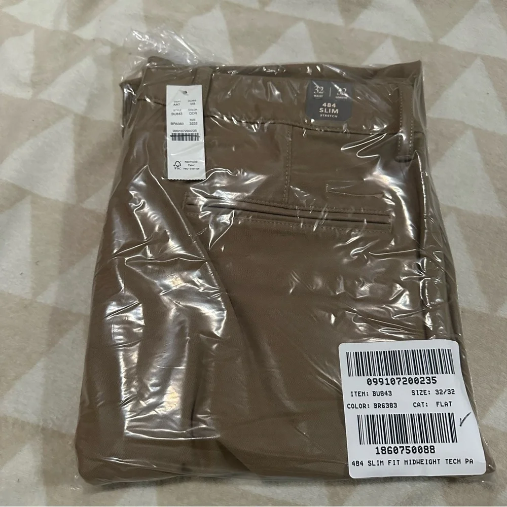 J crew 484 Slim-fit midweight tech pant dark driftwood 32 x 32